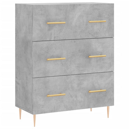 Hoge Kast 69,5X34X180 Cm Bewerkt Hout Betongrijs