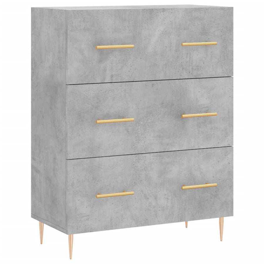 Hoge Kast 69,5X34X180 Cm Bewerkt Hout Betongrijs