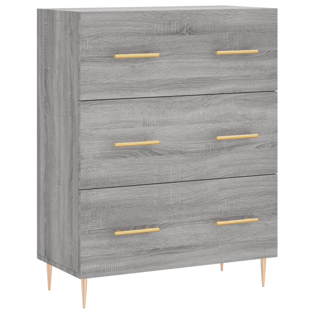 Hoge Kast 69,5X34X180 Cm Bewerkt Hout Grijs Sonoma Eikenkleurig