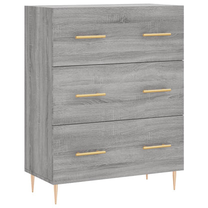 Hoge Kast 69,5X34X180 Cm Bewerkt Hout Grijs Sonoma Eikenkleurig