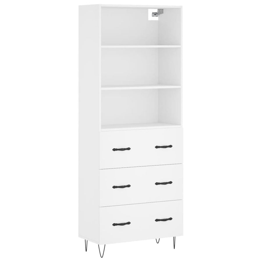 Hoge Kast 69,5X34X180 Cm Bewerkt Hout Wit
