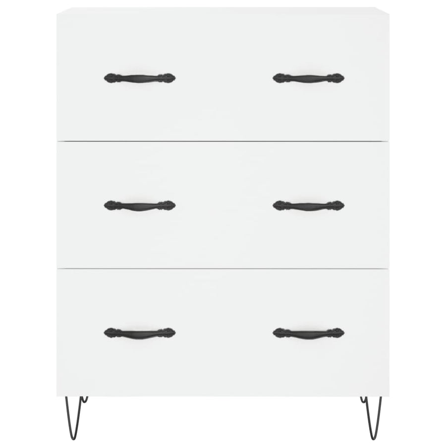 Hoge Kast 69,5X34X180 Cm Bewerkt Hout Wit