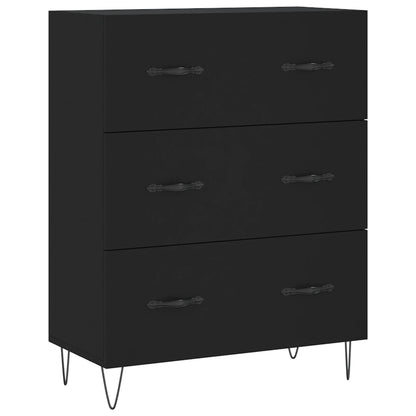 Hoge Kast 69,5X34X180 Cm Bewerkt Hout Zwart