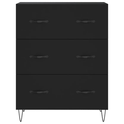 Hoge Kast 69,5X34X180 Cm Bewerkt Hout Zwart
