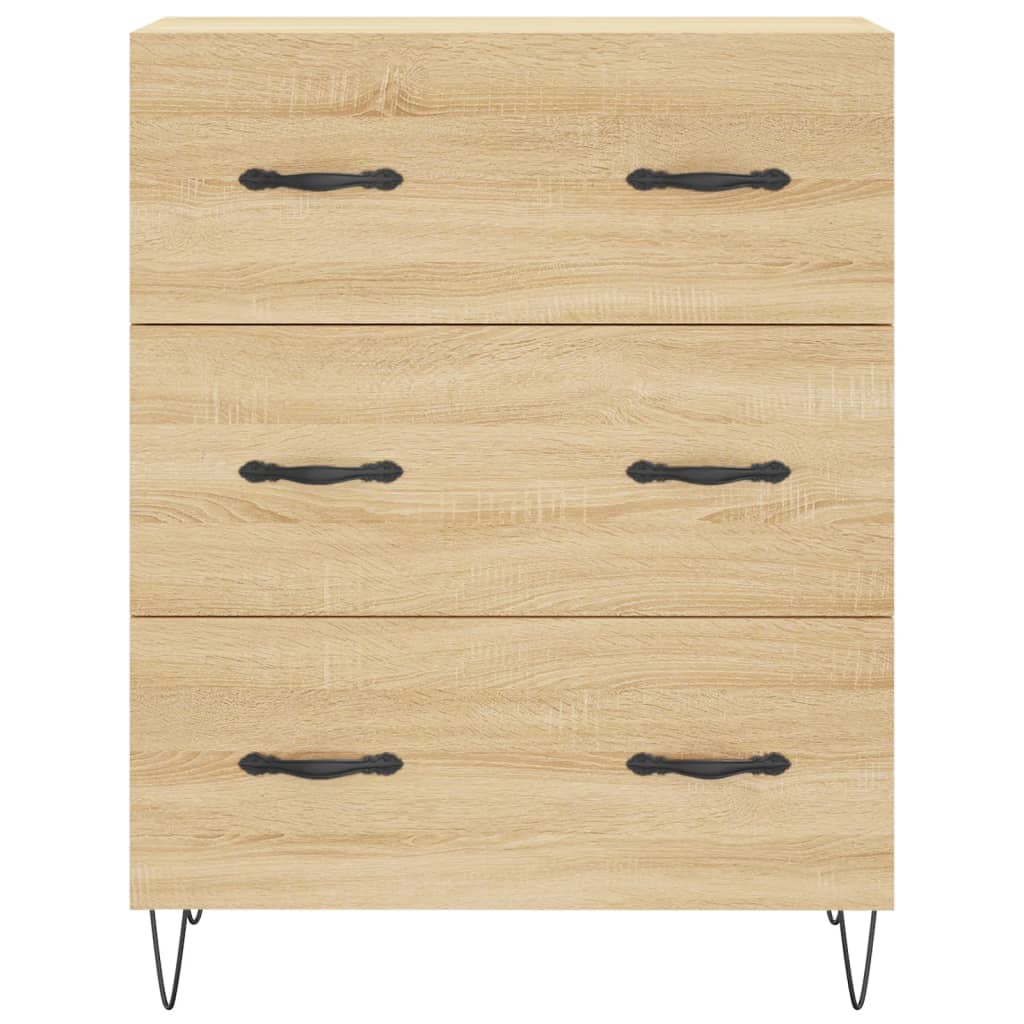 Hoge Kast 69,5X34X180 Cm Bewerkt Hout Kleurig Sonoma eiken