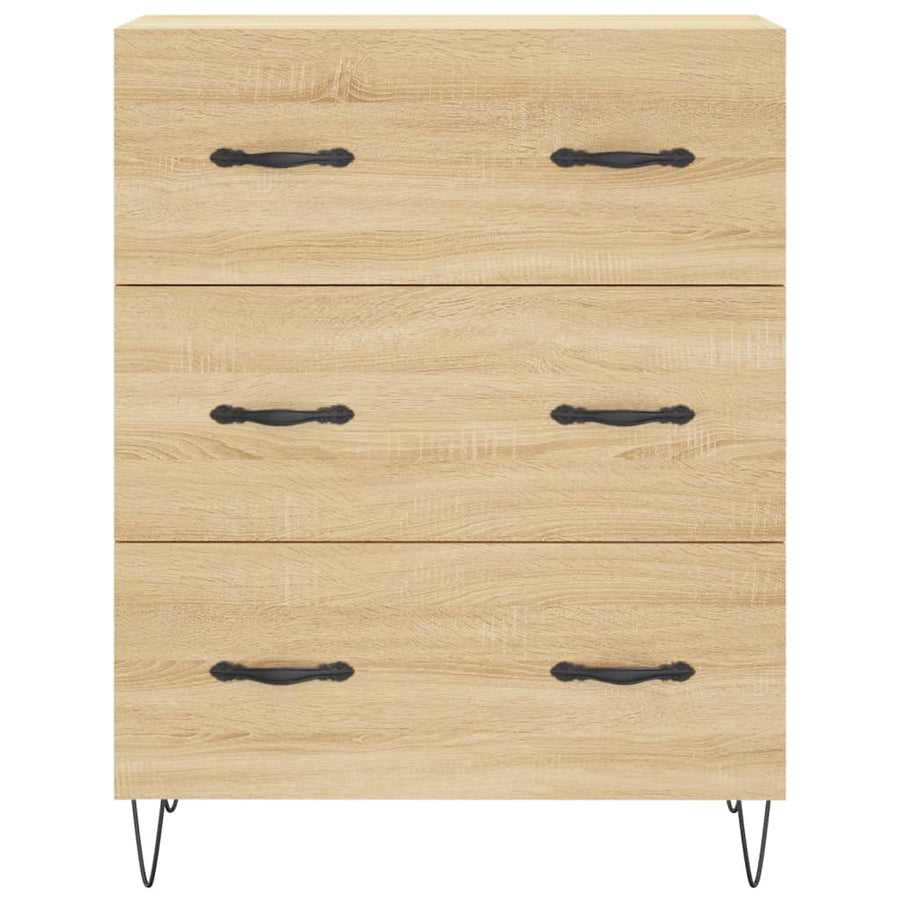 Hoge Kast 69,5X34X180 Cm Bewerkt Hout Kleurig Sonoma eiken
