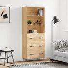 Hoge kast 69,5x34x180 cm bewerkt hout sonoma eiken