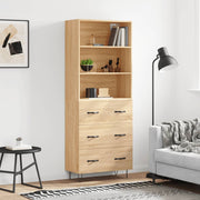 Hoge kast 69,5x34x180 cm bewerkt hout sonoma eiken
