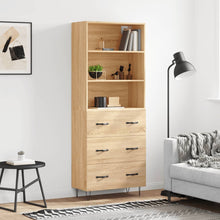 Hoge Kast 69,5X34X180 Cm Bewerkt Hout Kleurig Sonoma eiken