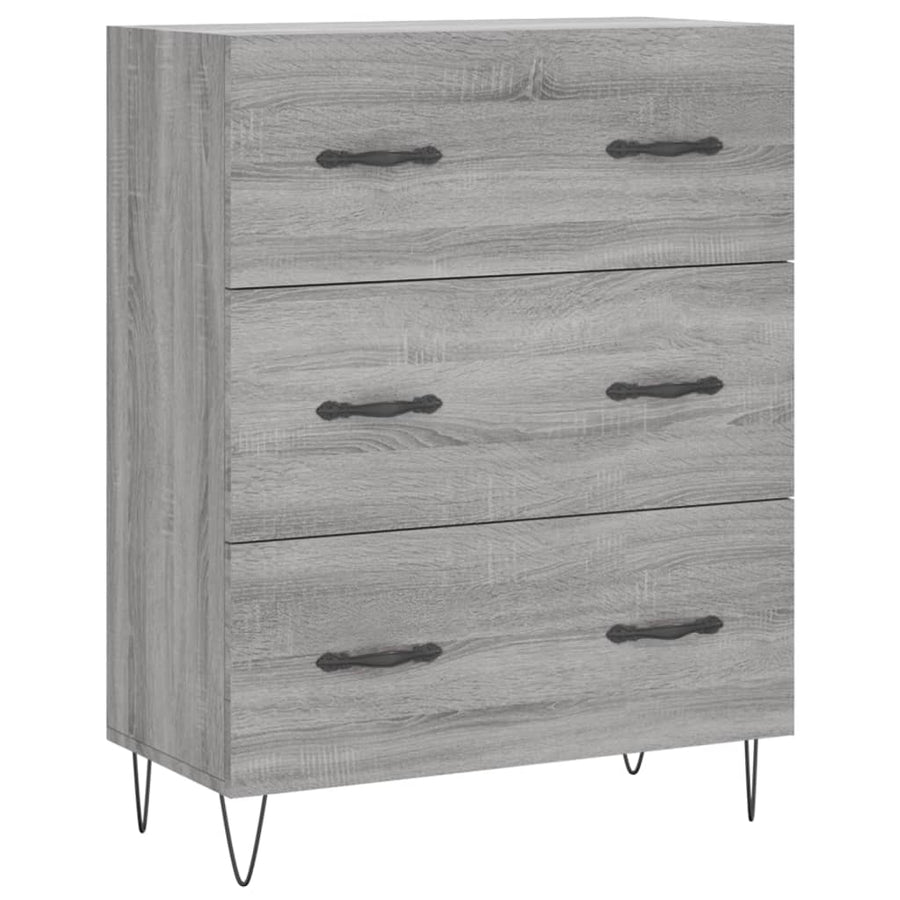Hoge kast 69,5x34x180 cm bewerkt hout grijs sonoma eikenkleurig
