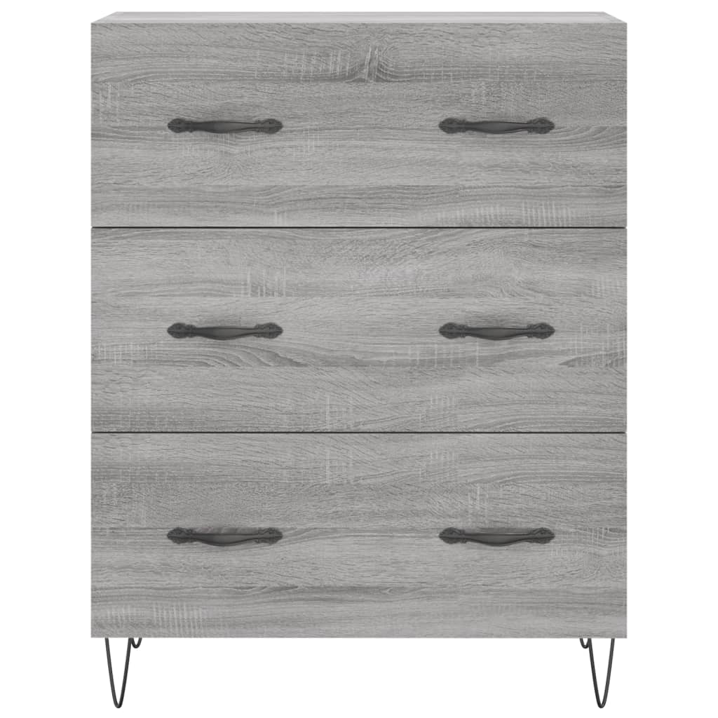 Hoge kast 69,5x34x180 cm bewerkt hout grijs sonoma eikenkleurig