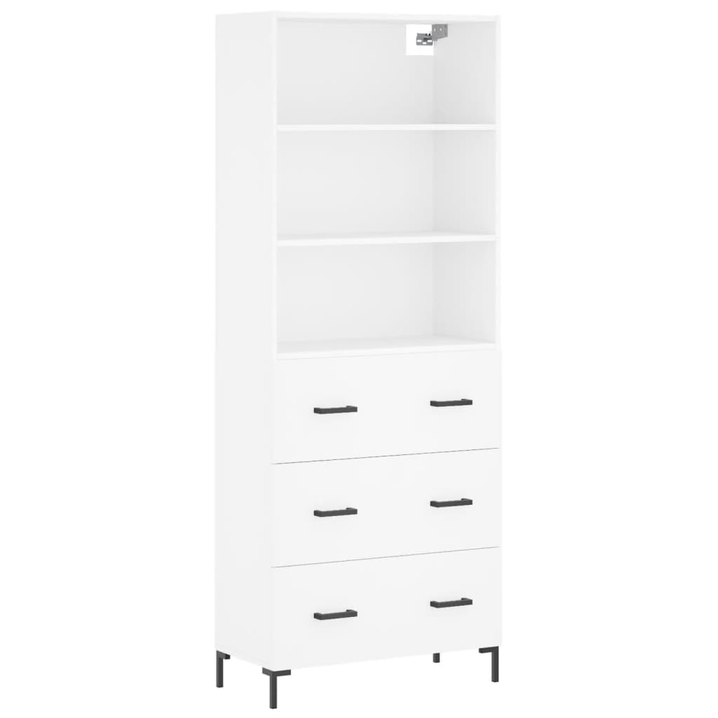Hoge Kast 69,5X34X180 Cm Bewerkt Hout Wit