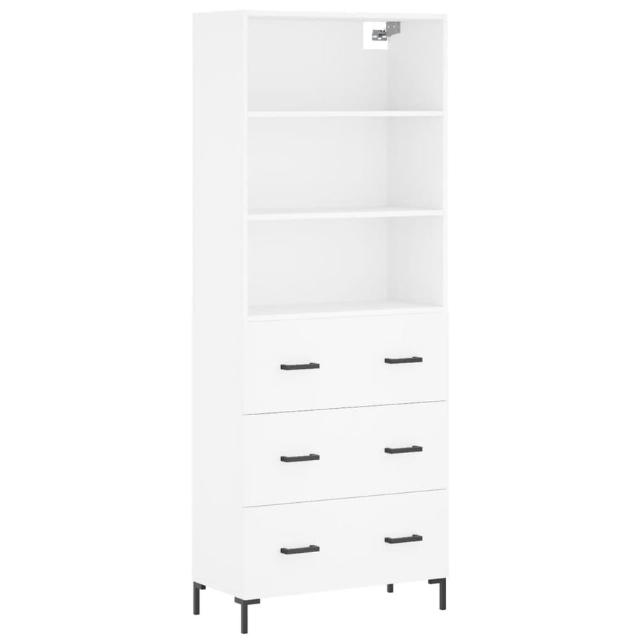 Hoge Kast 69,5X34X180 Cm Bewerkt Hout Wit