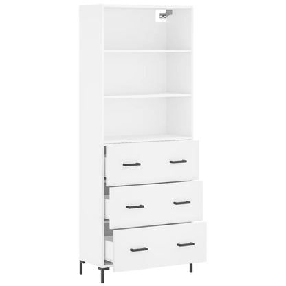 Hoge Kast 69,5X34X180 Cm Bewerkt Hout Wit