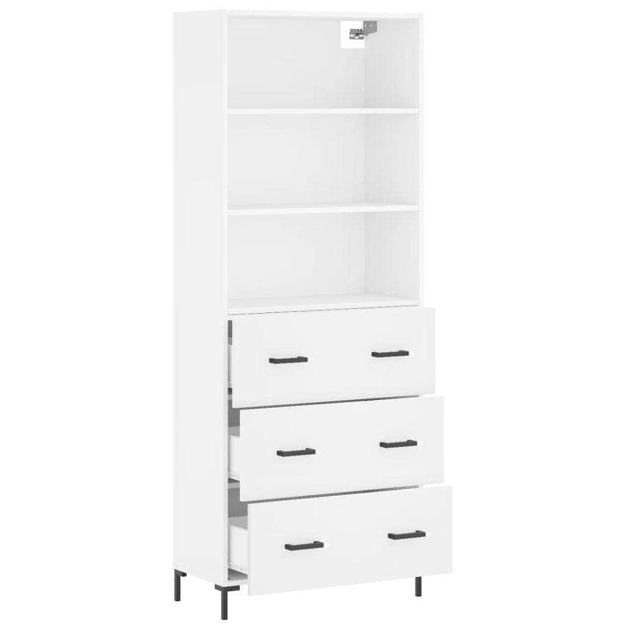 Hoge Kast 69,5X34X180 Cm Bewerkt Hout Wit