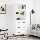 Hoge kast 69,5x34x180 cm bewerkt hout wit