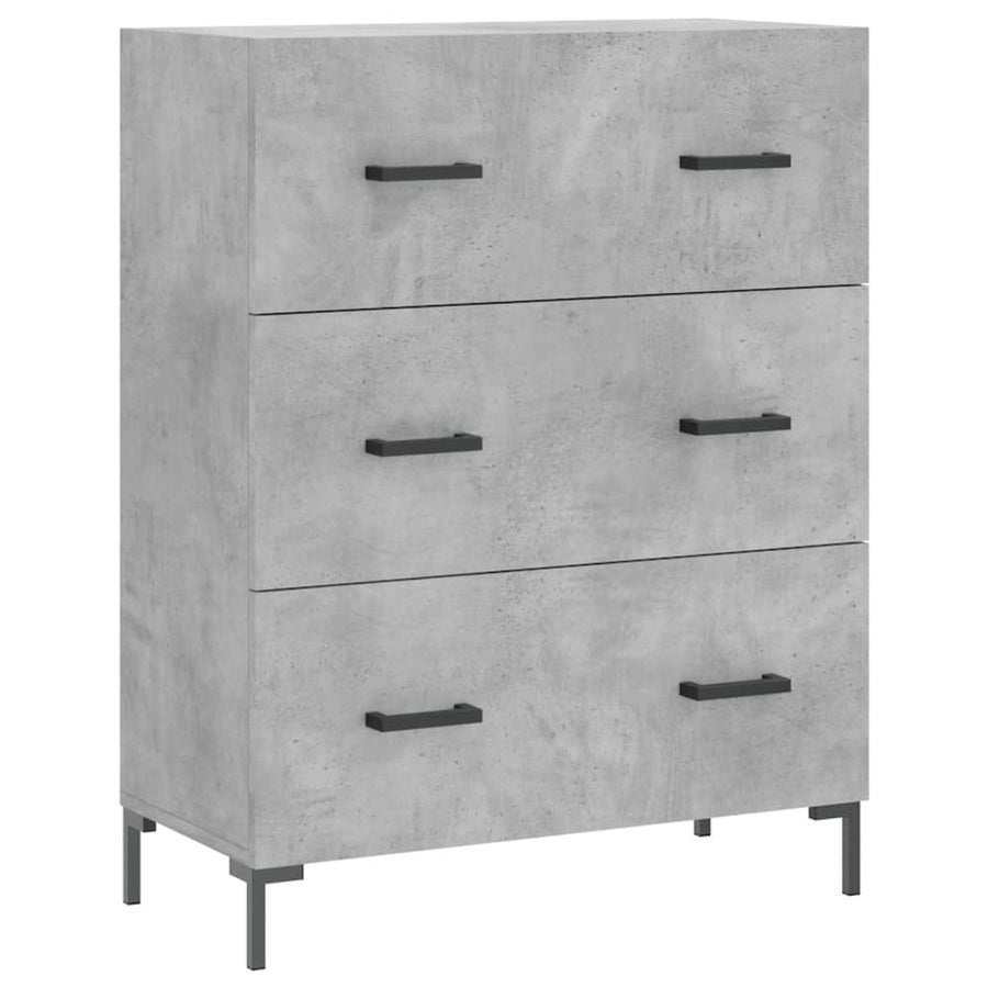 Hoge Kast 69,5X34X180 Cm Bewerkt Hout Betongrijs