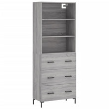 Hoge Kast 69,5X34X180 Cm Bewerkt Hout Eikenkleurig Grijs sonoma