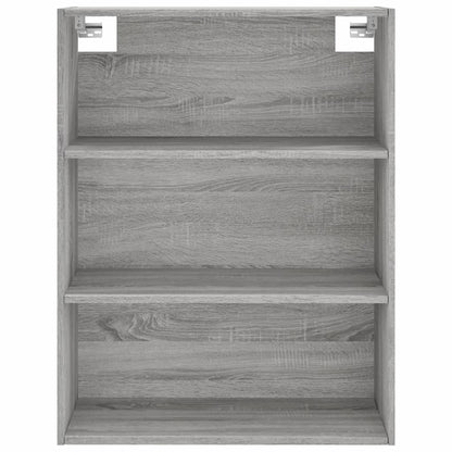 Hoge Kast 69,5X34X180 Cm Bewerkt Hout Eikenkleurig Grijs sonoma
