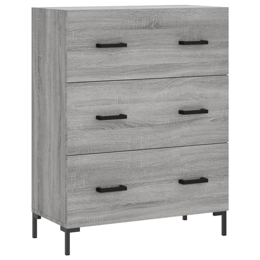 Hoge Kast 69,5X34X180 Cm Bewerkt Hout Eikenkleurig Grijs sonoma