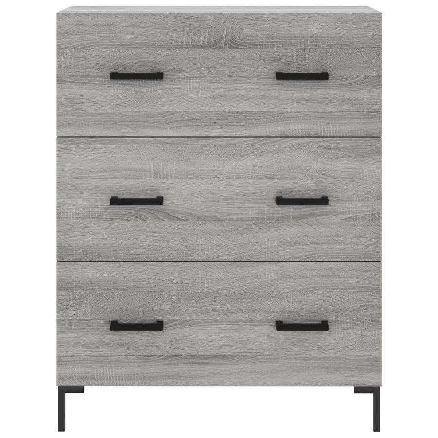 Hoge Kast 69,5X34X180 Cm Bewerkt Hout Eikenkleurig Grijs sonoma