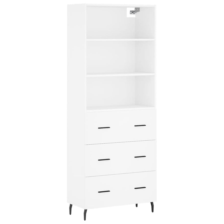 Hoge Kast 69,5X34X180 Cm Bewerkt Hout Wit