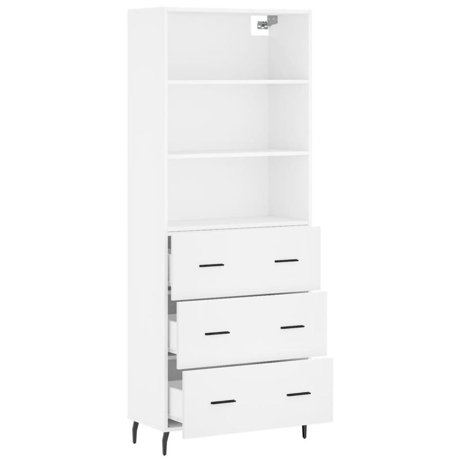 Hoge Kast 69,5X34X180 Cm Bewerkt Hout Wit