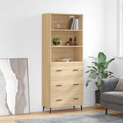 Hoge kast 180x69,5x34 cm bewerkt hout sonoma eiken