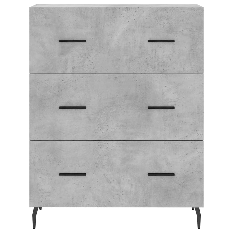 Hoge Kast 69,5X34X180 Cm Bewerkt Hout Betongrijs