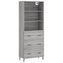 Hoge Kast 69,5X34X180 Cm Bewerkt Hout Eikenkleurig Grijs sonoma