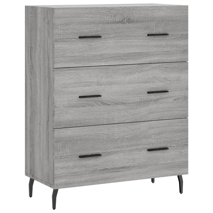 Hoge Kast 69,5X34X180 Cm Bewerkt Hout Eikenkleurig Grijs sonoma