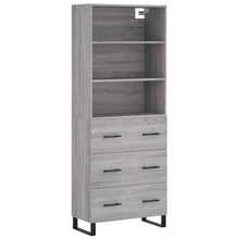 Hoge Kast 69,5X34X180 Cm Bewerkt Hout Grijs Sonoma Eikenkleurig