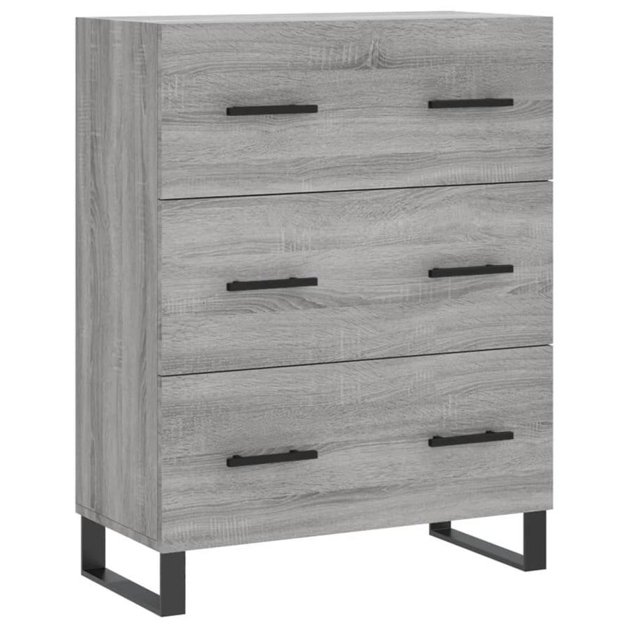 Hoge Kast 69,5X34X180 Cm Bewerkt Hout Grijs Sonoma Eikenkleurig