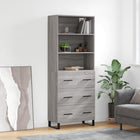 Hoge kast 69,5x34x180 cm bewerkt hout grijs sonoma
