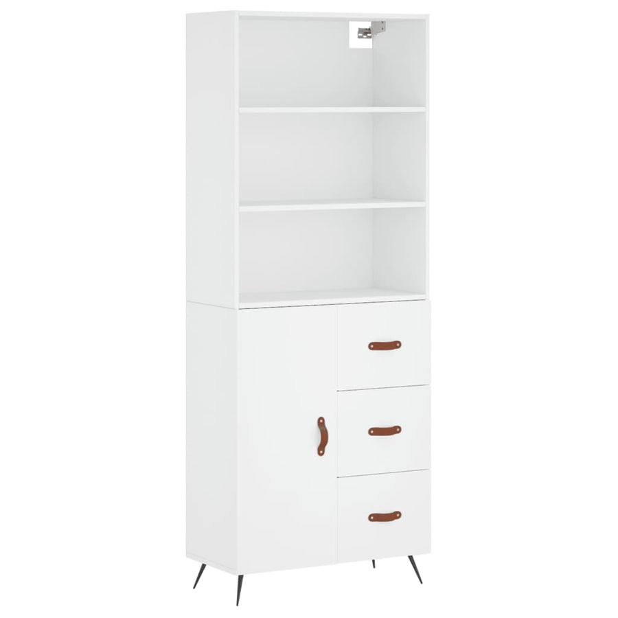 Hoge Kast 69,5X34X180 Cm Bewerkt Hout Wit