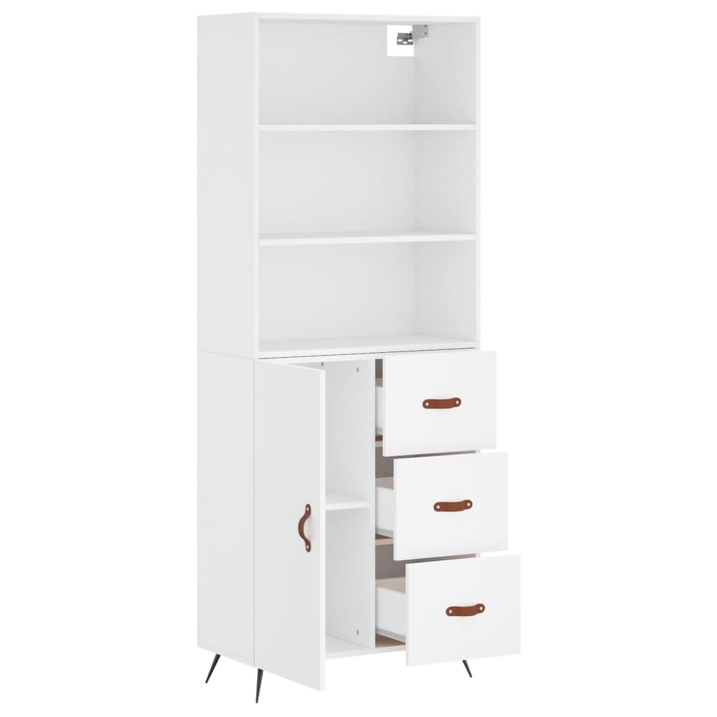 Hoge Kast 69,5X34X180 Cm Bewerkt Hout Wit