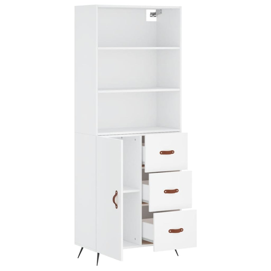 Hoge Kast 69,5X34X180 Cm Bewerkt Hout Wit
