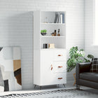 Tall cabinet 69.5x34x180 cm engineered wood white