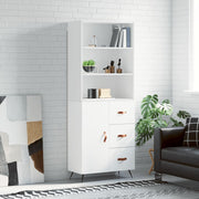 Hoge kast 69,5x34x180 cm bewerkt hout wit