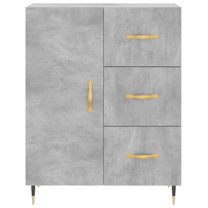 Hoge Kast 69,5X34X180 Cm Bewerkt Hout Betongrijs