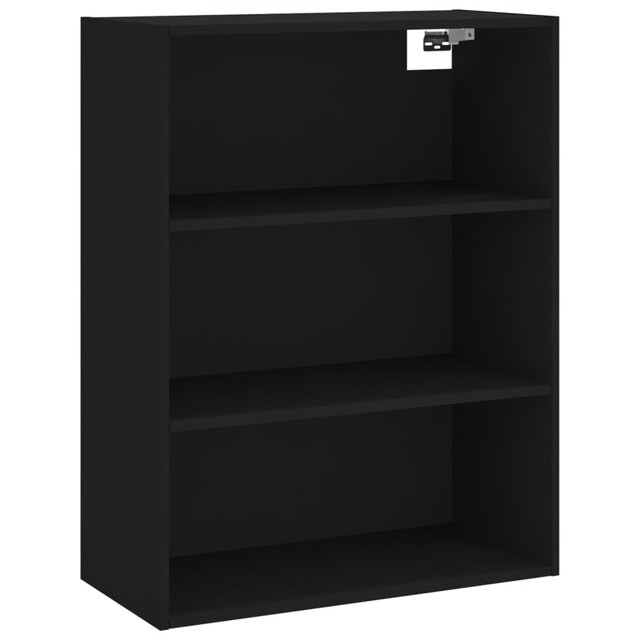 Hoge Kast 69,5X34X180 Cm Bewerkt Hout Zwart