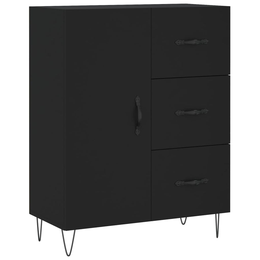 Hoge Kast 69,5X34X180 Cm Bewerkt Hout Zwart
