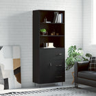 Hoge kast 69,5x34x180 cm bewerkt hout zwart