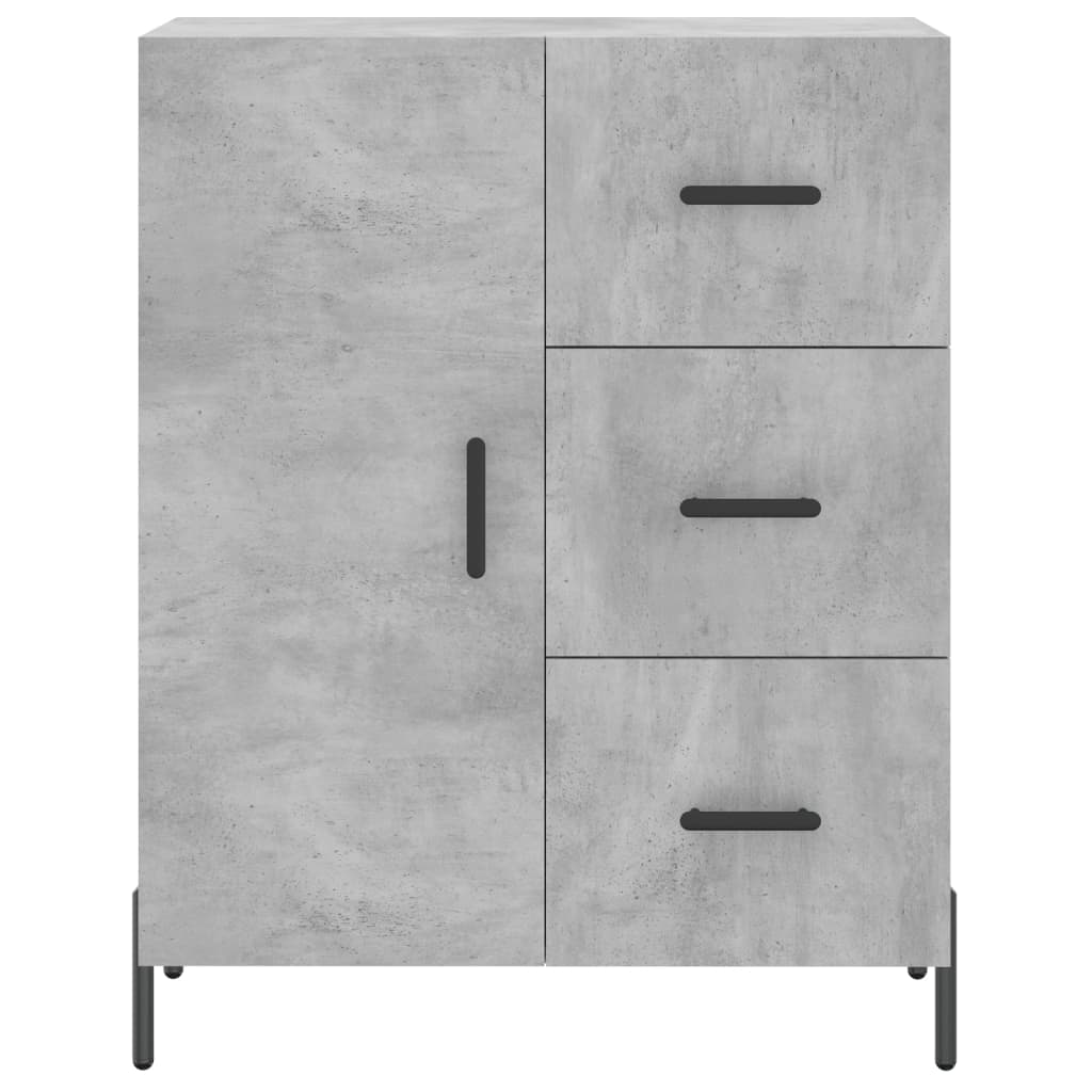 Hoge Kast 69,5X34X180 Cm Bewerkt Hout Betongrijs