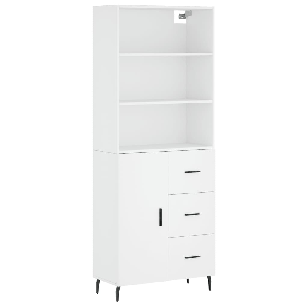 Hoge Kast 69,5X34X180 Cm Bewerkt Hout Wit