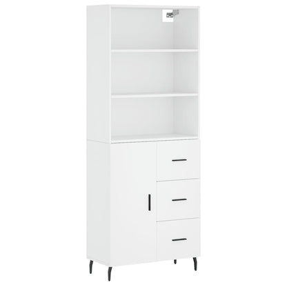 Hoge Kast 69,5X34X180 Cm Bewerkt Hout Wit