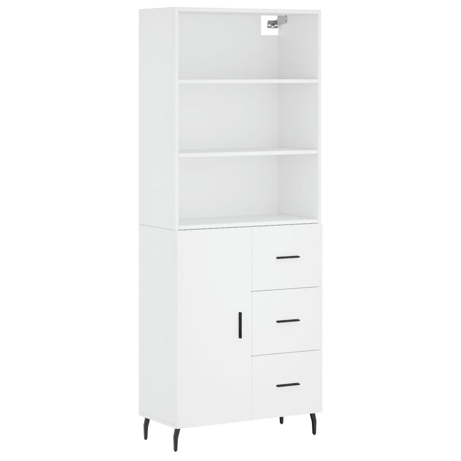 Hoge Kast 69,5X34X180 Cm Bewerkt Hout Wit
