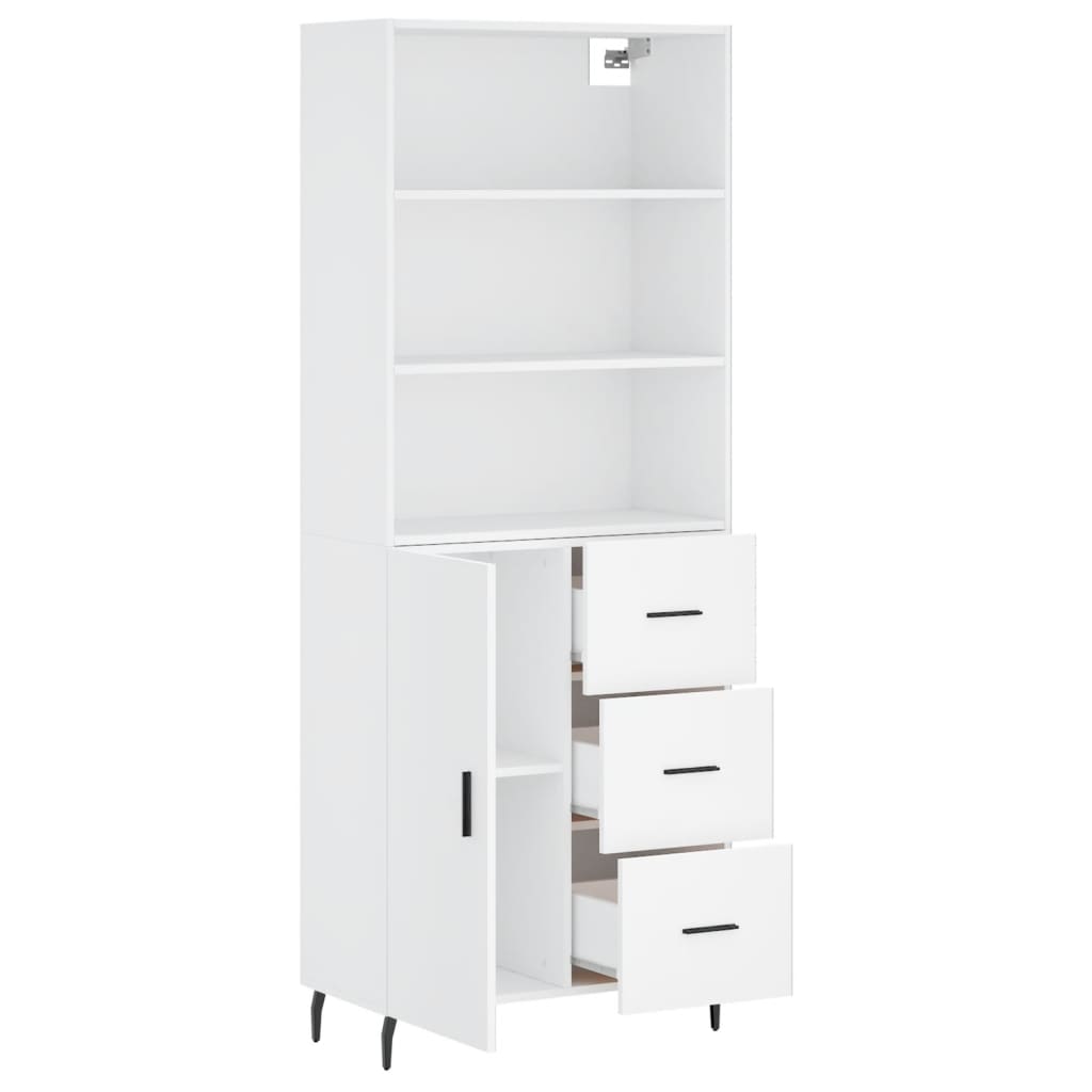 Hoge Kast 69,5X34X180 Cm Bewerkt Hout Wit