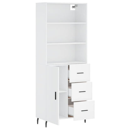 Hoge Kast 69,5X34X180 Cm Bewerkt Hout Wit
