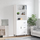 Tall cabinet 69.5x34x180 cm engineered wood white